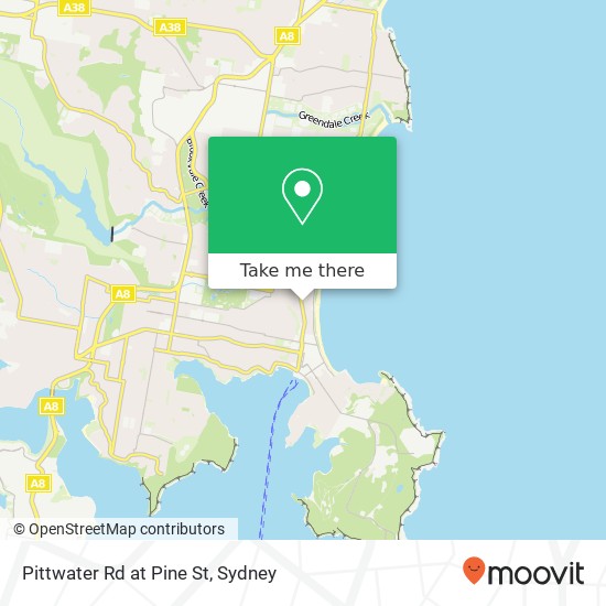 Pittwater Rd at Pine St map