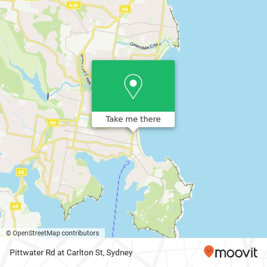 Pittwater Rd at Carlton St map