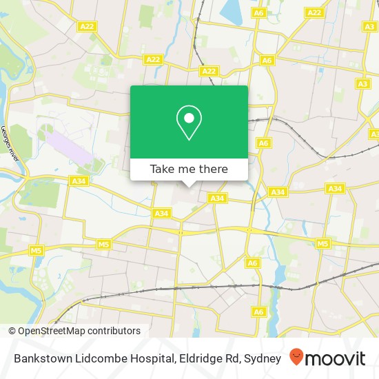 Bankstown Lidcombe Hospital, Eldridge Rd map