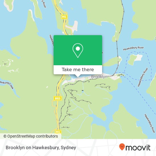 Brooklyn on Hawkesbury map