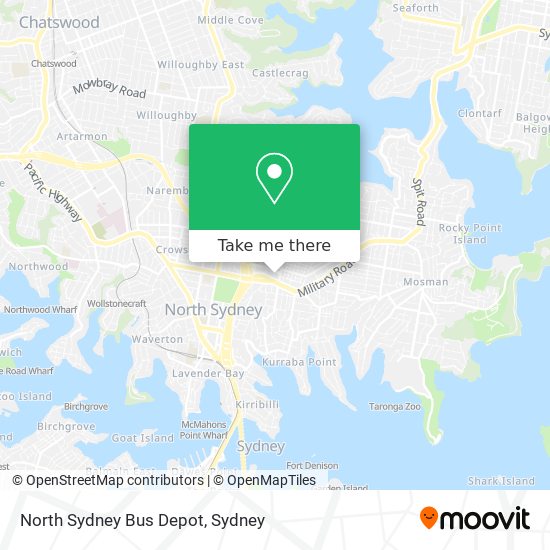 North Sydney Bus Depot map
