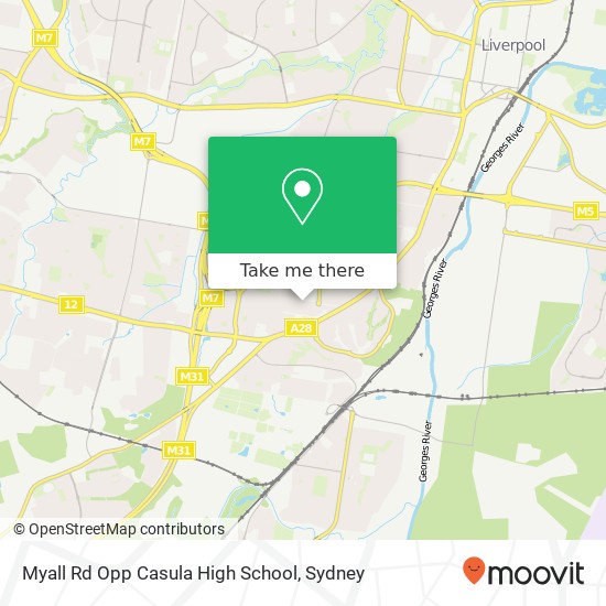 Mapa Myall Rd Opp Casula High School