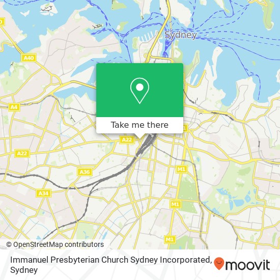 Immanuel Presbyterian Church Sydney Incorporated map
