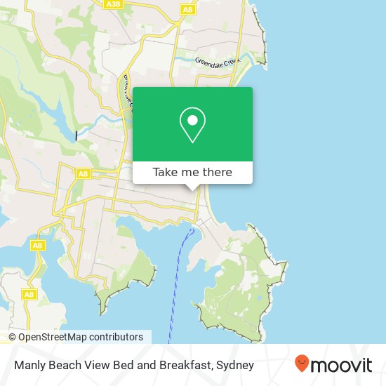 Mapa Manly Beach View Bed and Breakfast