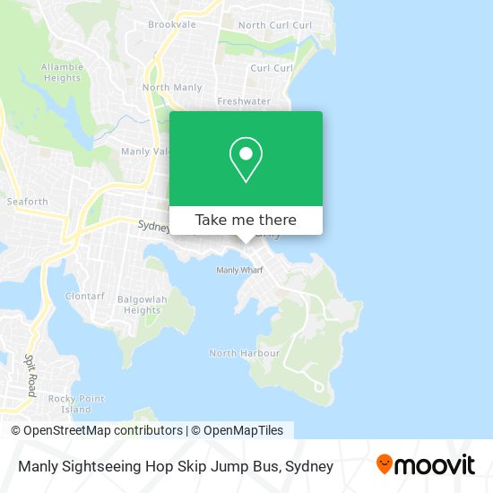 Mapa Manly Sightseeing Hop Skip Jump Bus