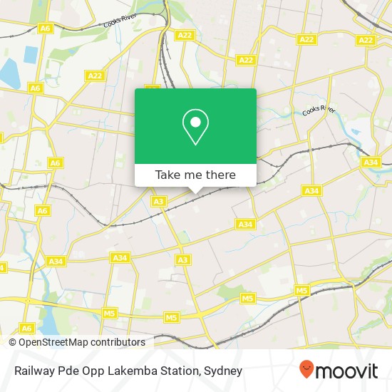 Mapa Railway Pde Opp Lakemba Station