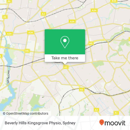 Beverly Hills-Kingsgrove Physio map