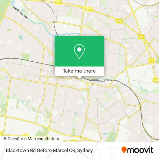 Blacktown Rd Before Marcel CR map