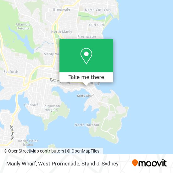 Mapa Manly Wharf, West Promenade, Stand J