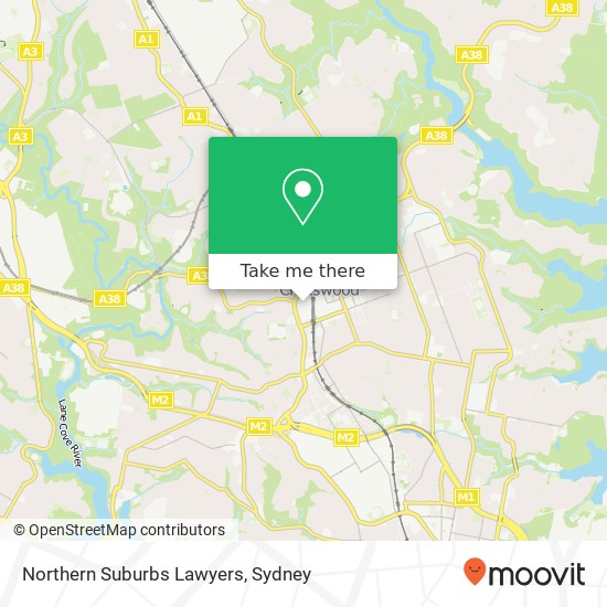 Mapa Northern Suburbs Lawyers