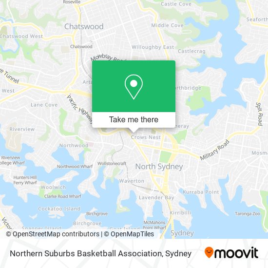 Mapa Northern Suburbs Basketball Association