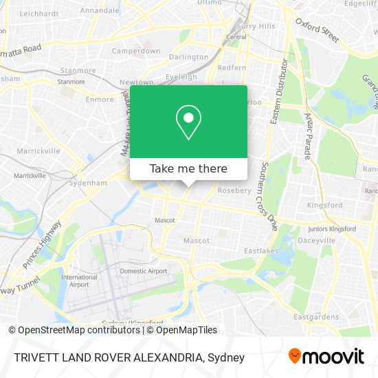 TRIVETT LAND ROVER ALEXANDRIA map