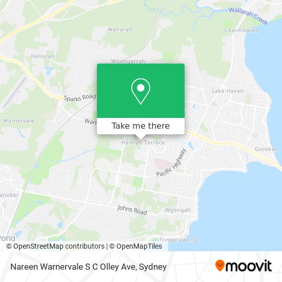Mapa Nareen Warnervale S C Olley Ave