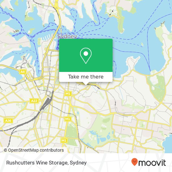 Mapa Rushcutters Wine Storage