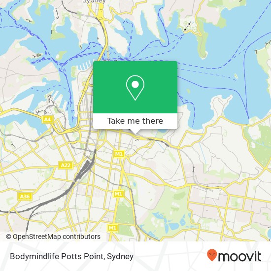 Mapa Bodymindlife Potts Point