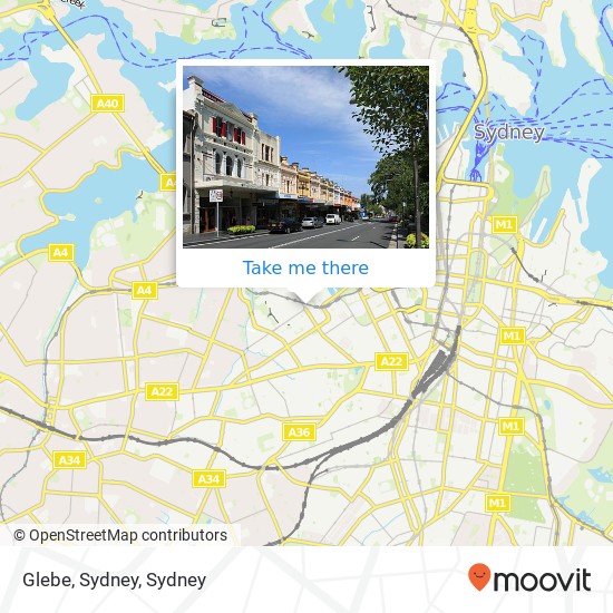 Glebe, Sydney map