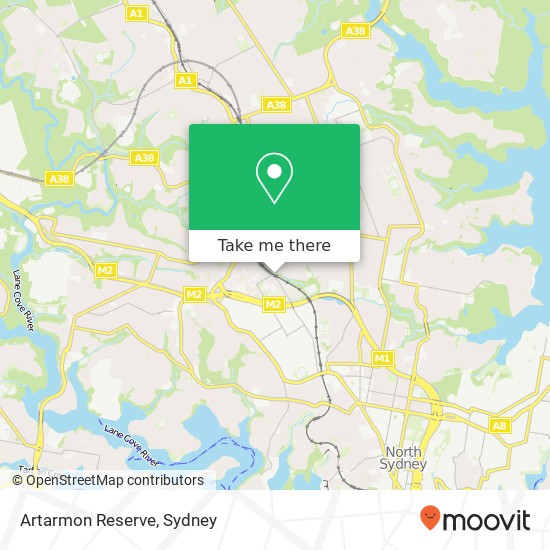 Artarmon Reserve map