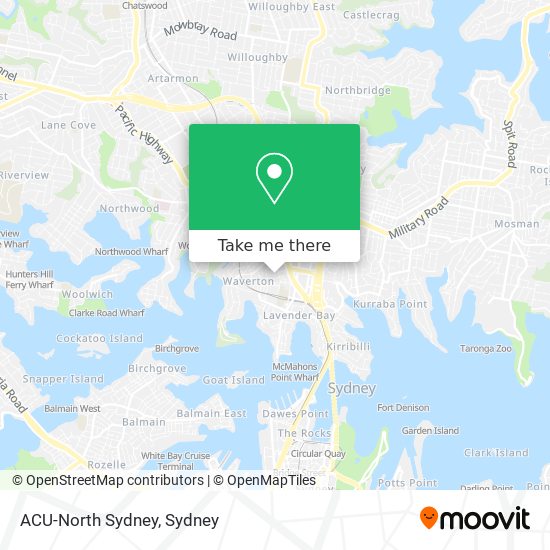 ACU-North Sydney map