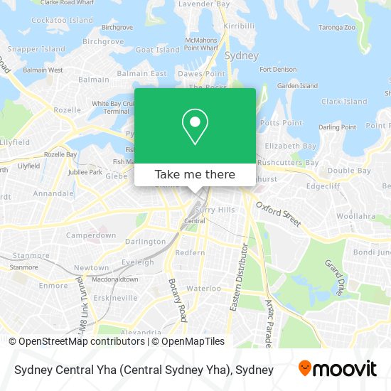 Sydney Central Yha map