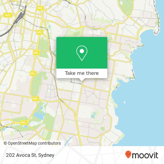 202 Avoca St map