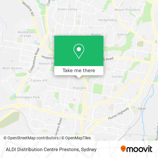 ALDI Distribution Centre Prestons map