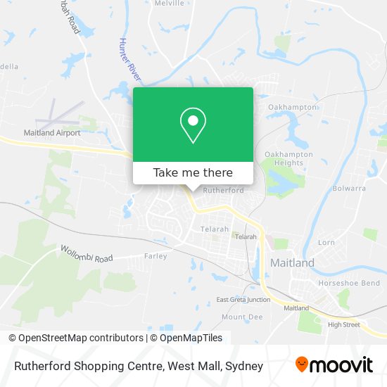 Mapa Rutherford Shopping Centre, West Mall