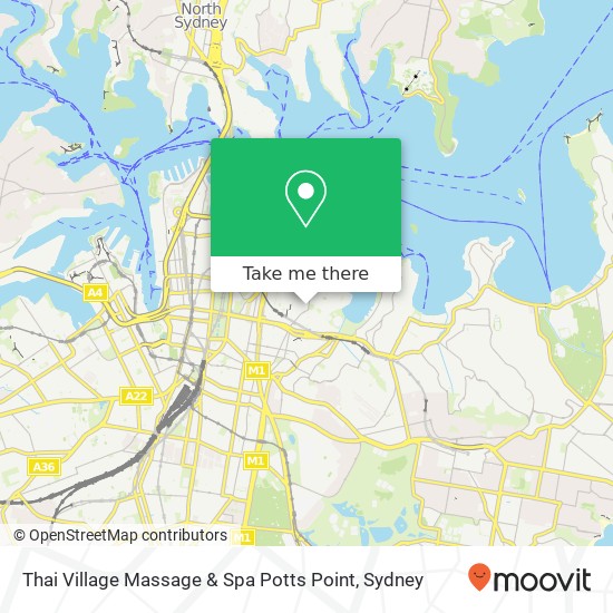 Mapa Thai Village Massage & Spa Potts Point