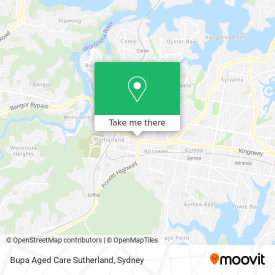 Bupa Aged Care Sutherland map