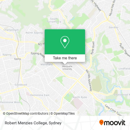 Mapa Robert Menzies College