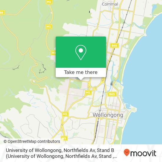 University of Wollongong, Northfields Av, Stand B map