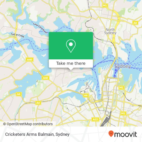 Cricketers Arms Balmain map