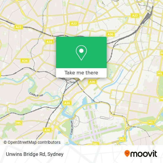 Unwins Bridge Rd map