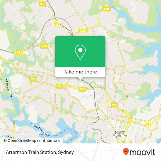 Artarmon Train Station map