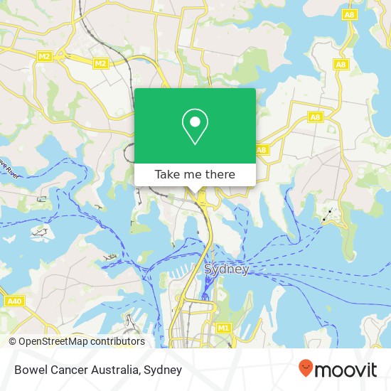 Mapa Bowel Cancer Australia