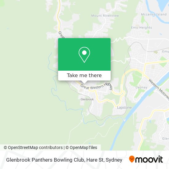 Glenbrook Panthers Bowling Club, Hare St map