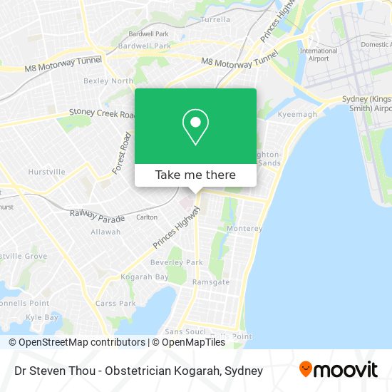 Dr Steven Thou - Obstetrician Kogarah map