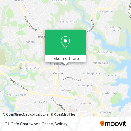 C1 Cafe Chatswood Chase map