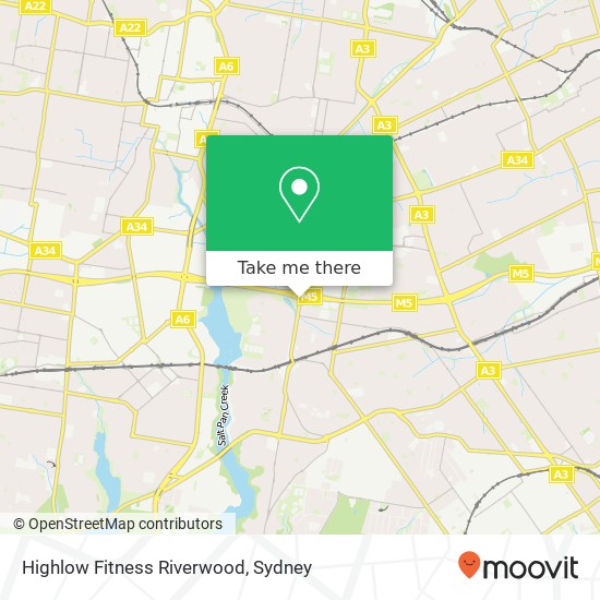 Mapa Highlow Fitness Riverwood