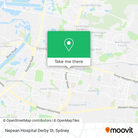 Mapa Nepean Hospital Derby St