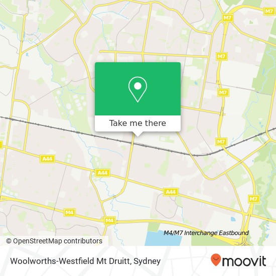 Mapa Woolworths-Westfield Mt Druitt