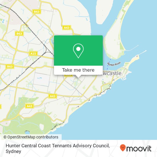 Mapa Hunter Central Coast Tennants Advisory Council