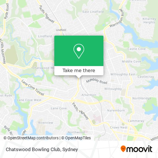 Chatswood Bowling Club map