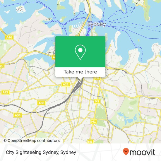 Mapa City Sightseeing Sydney