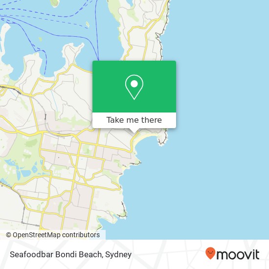 Mapa Seafoodbar Bondi Beach