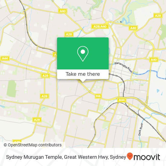 Sydney Murugan Temple, Great Western Hwy map