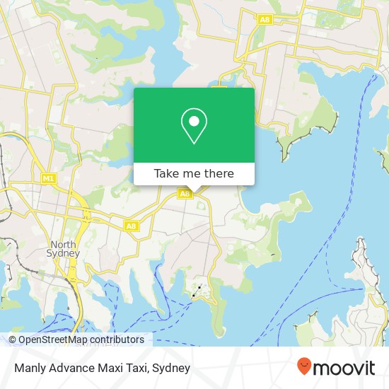 Manly Advance Maxi Taxi map