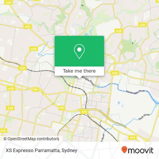 XS Expresso Parramatta map