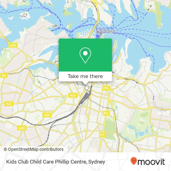 Kids Club Child Care Phillip Centre map