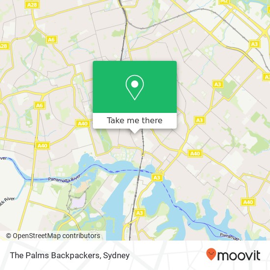 The Palms Backpackers map