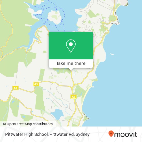 Mapa Pittwater High School, Pittwater Rd